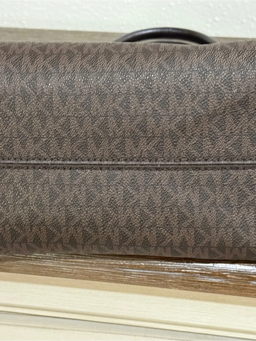 Michael Kors Brown Signature Logo Tote with Gold Hardware
